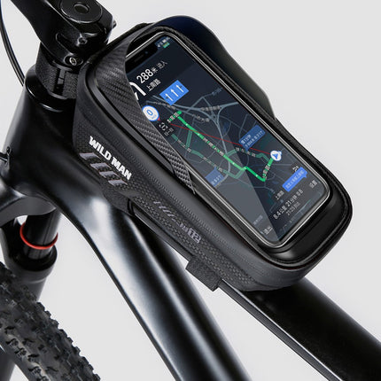 1957Borsa da telaio bici 1L impermeabile, borsa anteriore con vano porta telefono