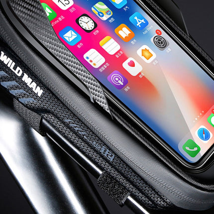 1957Borsa da telaio bici 1L impermeabile, borsa anteriore con vano porta telefono