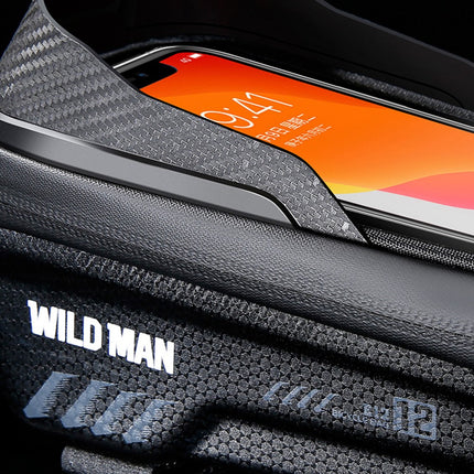 1957Borsa da telaio bici 1L impermeabile, borsa anteriore con vano porta telefono