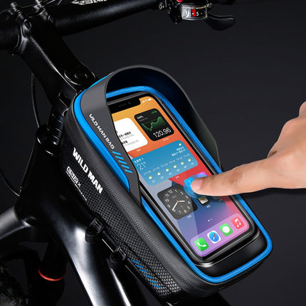 2087Sacoche de guidon tube vélo 1L étanche EVA+PU