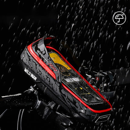 2137Sacoche de guidon vélo rigide 0.5L avec écran tactile TPU pour rangement