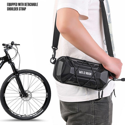 2097Sacoche de guidon vélo grande capacité rigide EVA avec bandoulière