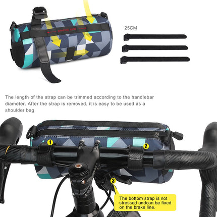 2136Borsa da manubrio per bici 900D poliestere impermeabile, vano anteriore