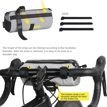 2124Sacoche de guidon vélo polyester+PU réfléchissant avec bandoulière