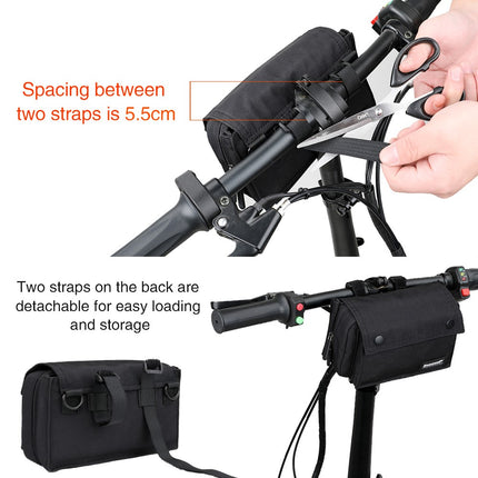 2140 Bicycle handlebar bag polyester multifunction with shoulder strap