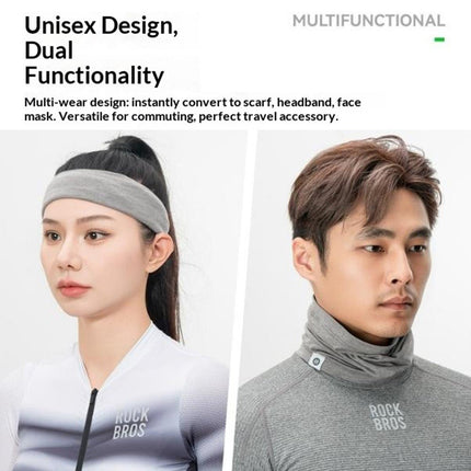 ROCKBROS Cache-cou Tencel et laine Écharpe tubulaire anti-vent