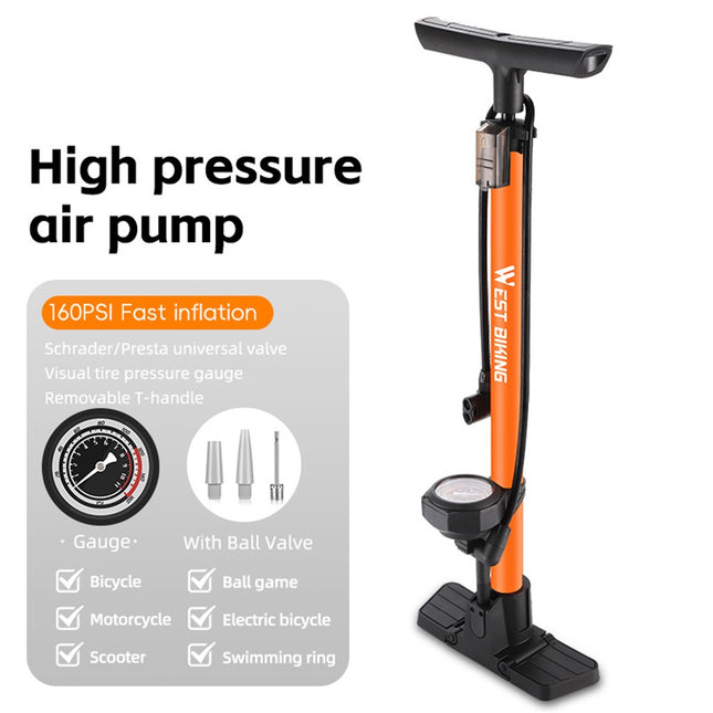 1908Pompe manual bike 160 PSI with pressure gauge