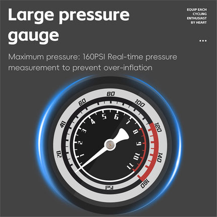 1928Pompa per bicicletta manuale 160 PSI con manometro di pressione