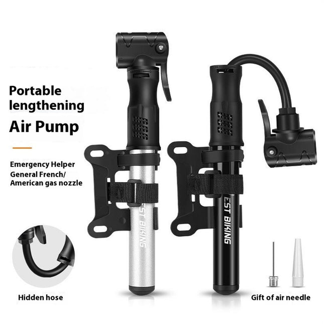 1882Pompe mini portable bike with flexible aluminum hose