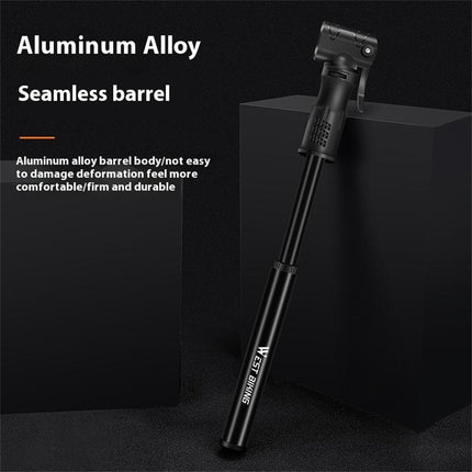 1882Pompe vélo mini portable avec tuyau flexible aluminium