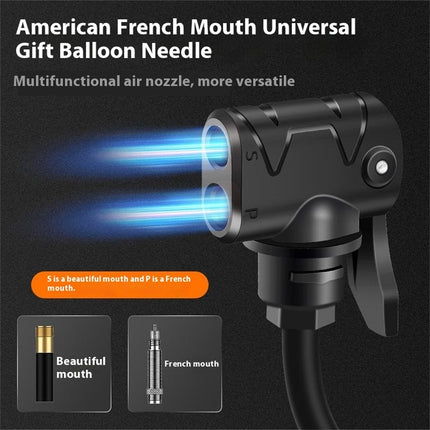 1882Pompe vélo mini portable avec tuyau flexible aluminium