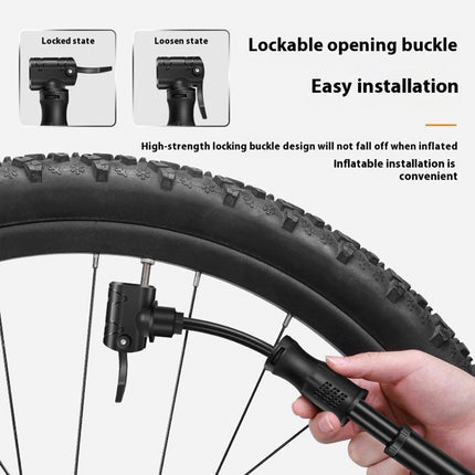 1882Pompe vélo mini portable avec tuyau flexible aluminium