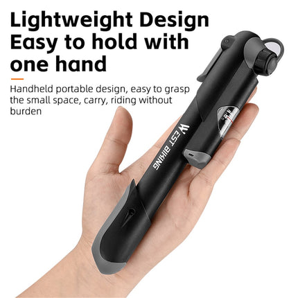 1916Pompe vélo manuelle portable 100 PSI avec manomètre