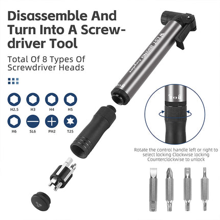 1906Pompe vélo manuelle aluminium portable avec embout vissé