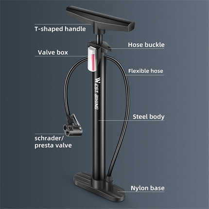 1917Pompe high pressure bike pump with wide handle for motorcycle