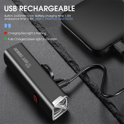 398Phare vélo intelligent WEST BIKING YP0701353, induction vibration, IP65