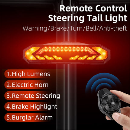 245Feu arrière vélo WEST BIKING YP0701372, alarme antivol et télécommande, IPX65