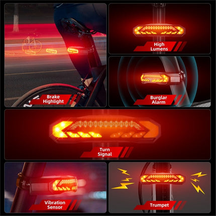 245Feu arrière vélo WEST BIKING YP0701372, alarme antivol et télécommande, IPX65