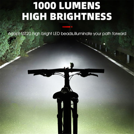 391Phare vélo 1000 lumens WEST BIKING YB0701387, rechargeable USB, 7 modes