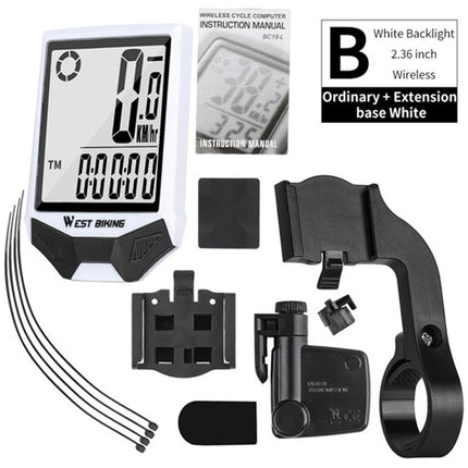 247Compteur vélo sans fil WEST BIKING, étanche, rétroéclairage double, support