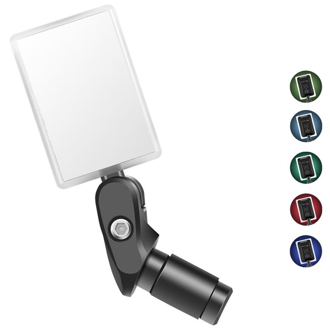 1899 Specchietto manubrio bici USB ricaricabile 360° con LED integrato