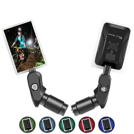 1899 Rückspiegel Fahrradlenker USB wiederaufladbar 360° mit integrierter LED