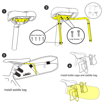 1014Stabilisateur de Sacoche de Selle Multifonctionnel - Noir