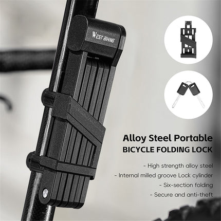 2051 Folding alloy steel bike lock for mountain bike and electric scooter