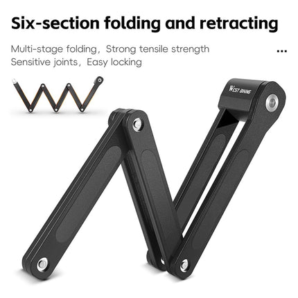 2051 Folding alloy steel bike lock for mountain bike and electric scooter