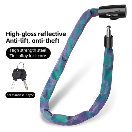 2066 Antivol para bicicleta cadena reflectante portátil con 2 llaves