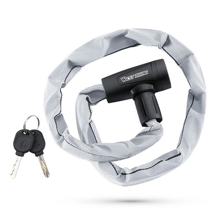 2065 Antivol para bicicleta cadena reflectante portátil con 2 llaves