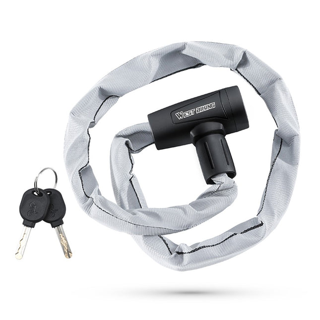 2065 Antivol para bicicleta cadena reflectante portátil con 2 llaves