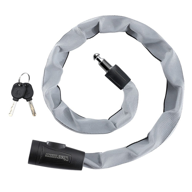 2065 Antivol para bicicleta cadena reflectante portátil con 2 llaves