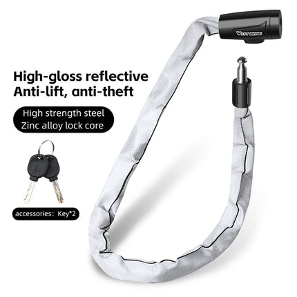 2065 Antivol para bicicleta cadena reflectante portátil con 2 llaves