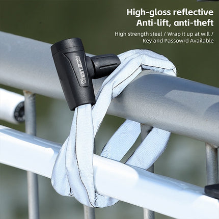 2065 Antivol para bicicleta cadena reflectante portátil con 2 llaves