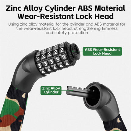 2064 Bike lock chain with 5-digit combination for mountain and road bikes