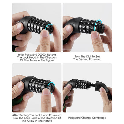 Αντικλεπτική αλυσίδα ποδηλάτου με συνδυασμό 5 ψηφίων για ορεινό και δρόμου