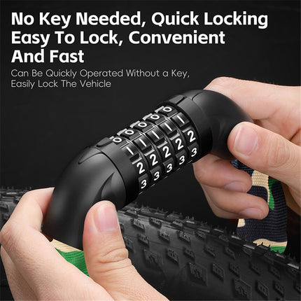 2107 Candado para bicicleta con cadena y combinación de 5 dígitos para MTB y carretera