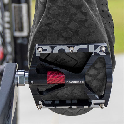 Rockbros K307T Pédales de vélo ultralégères à large plateforme - Noir