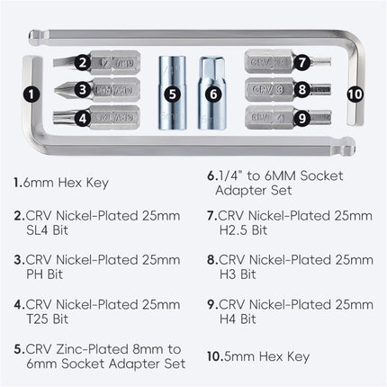 1915 Strumento di riparazione bici 10-in-1 portatile