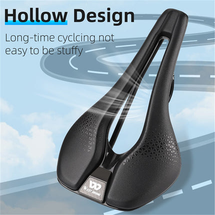 2018Selle de bicicleta corta transpirable PU con hueco central