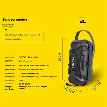 2054Sacoche de guidon trottinette électrique 3L rigide étanche attache rapide