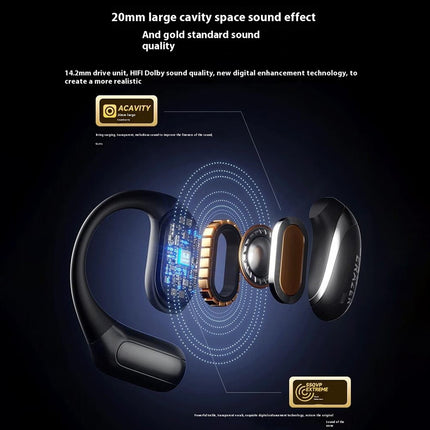 852LENOVO X9 Écouteurs Bluetooth HiFi Tour d’Oreille Non-Intra - Noir