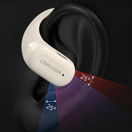 LANGSDOM TS19 Écouteurs sport sans fil BT crochet oreille étanche (Noir)