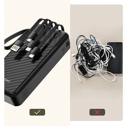 Powerbanka DUDAO K11 Pro 20000mAh s integrovanými kabely