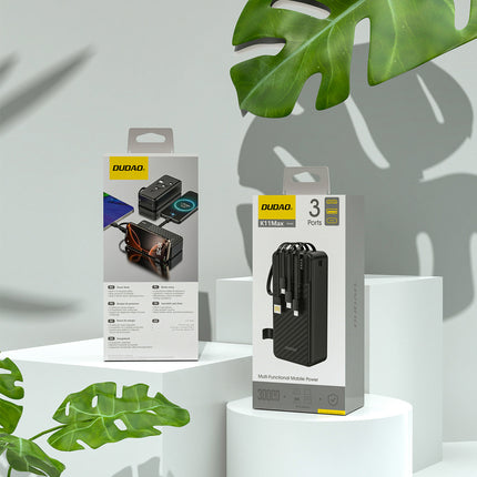 Bateria externa K11 Max de 30000mAh com cabos integrados DUDAO