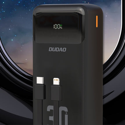 Externe Batterie 30000mAh PD 22,5W mit integrierten Kabeln DUDAO
