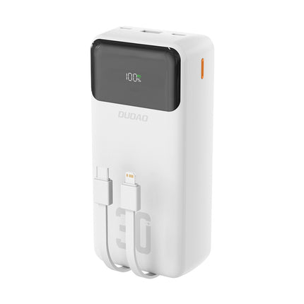 Ekstern batteri K15Max 30000mAh med integrerede kabler DUDAO