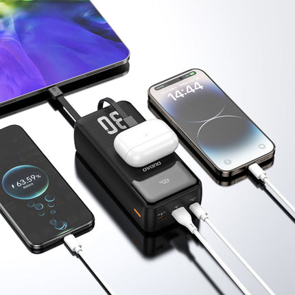 Ekstern batteri K15Max 30000mAh med integrerede kabler DUDAO