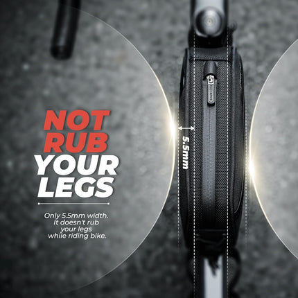 723Borsa da telaio per bicicletta 1,3 L, nera, con logo riflettente